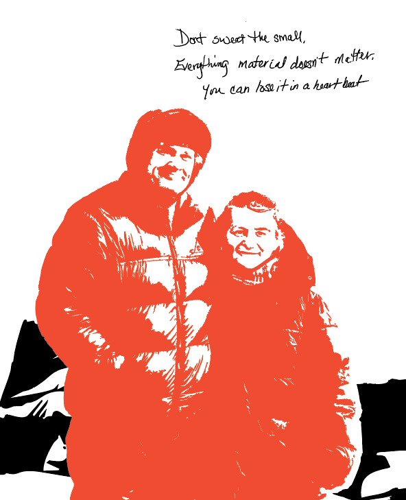 Graphic illustration of James and Jen from Augusta Maine